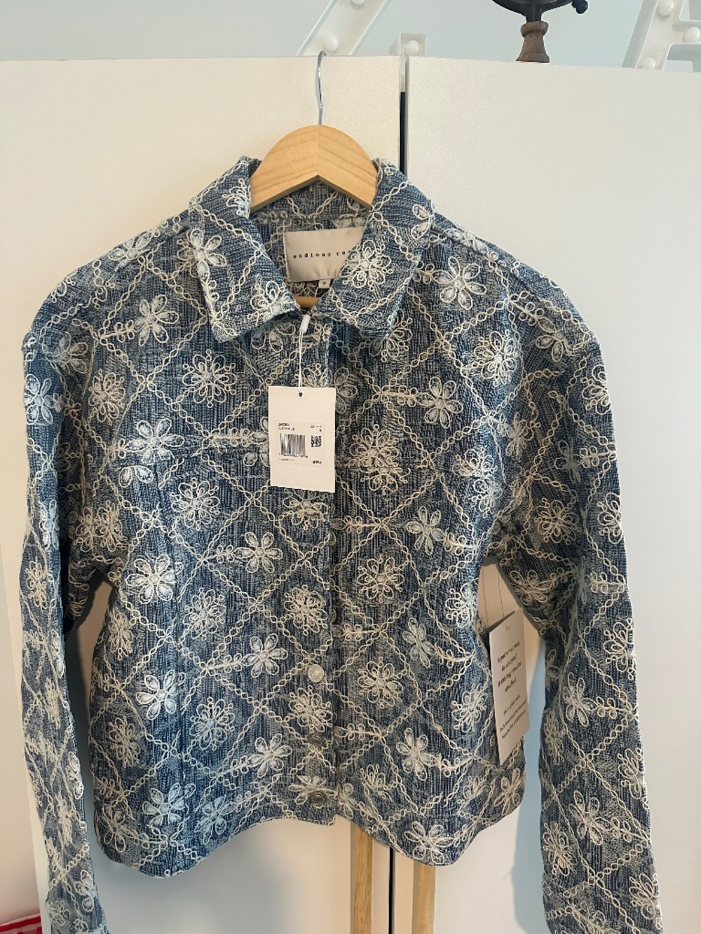 Embroidered Denim Jackey